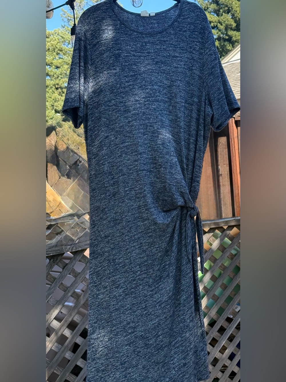 Gap Heathered Navy Side-Tie Knit Dress EUC